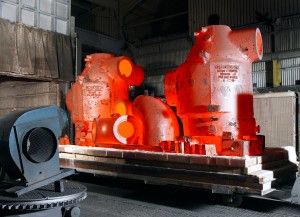 Castings_fresh_from_the_heat_treatment_furnace